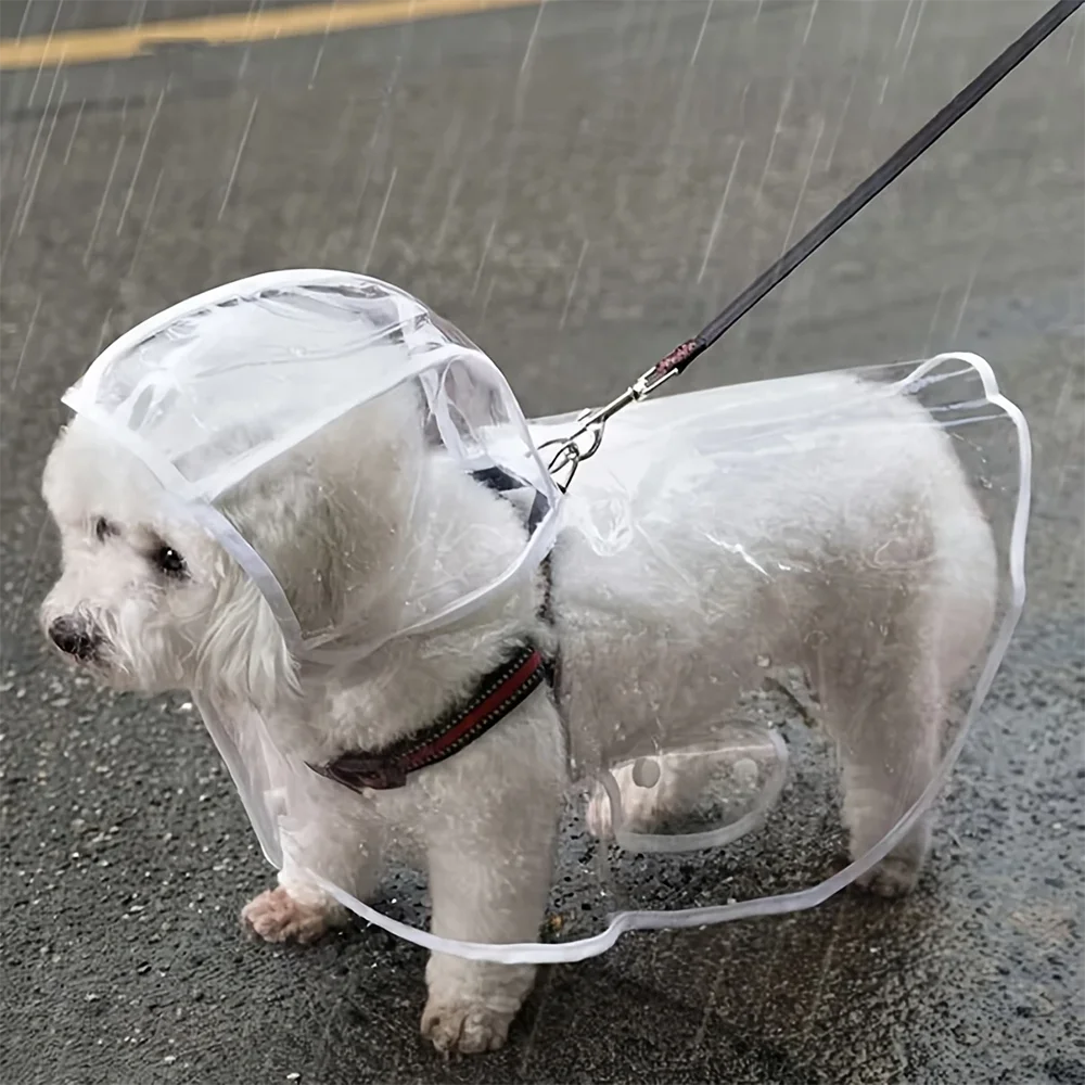 ClearGuard™ Transparent Waterproof Dog Raincoat - Lightweight Hooded Rain Jacket for Small & Medium Dogs