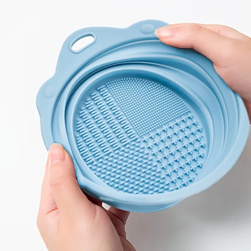 Silicone Makeup Brush Cleaner Bowl Set – Deep Cleaning Tool for Brushes & Powder Puffs, Wet & Dry Use