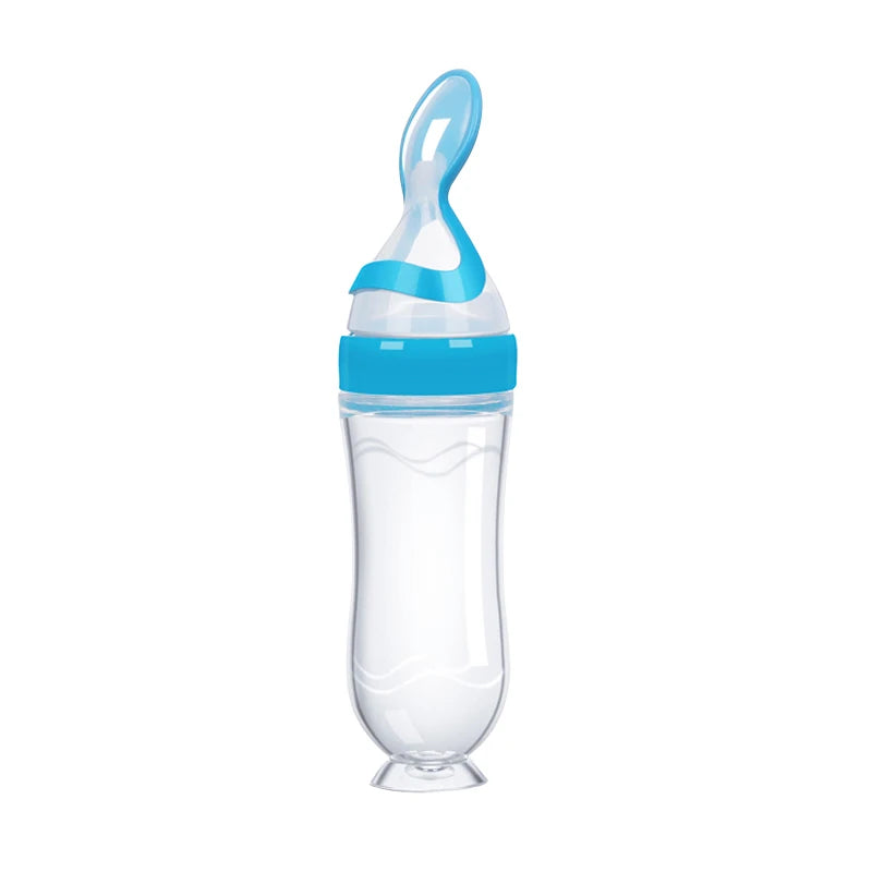 Silicone Baby Food Feeder Bottle with Spoon