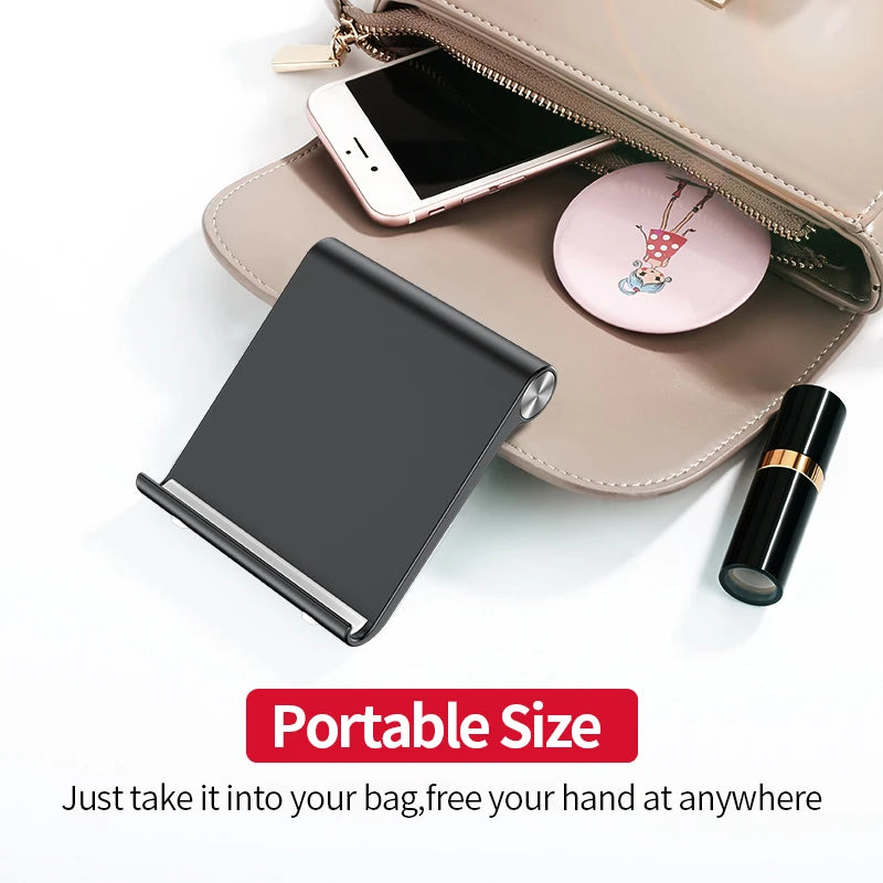 Portable Adjustable Phone Holder Stand for Desk – Foldable Tablet Mount with 0-100° Angle, Anti-Slip Silicone for iPhone 14/13/12 & All Smartphones