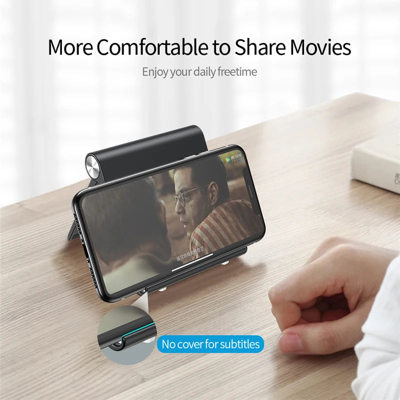 Portable Adjustable Phone Holder Stand for Desk – Foldable Tablet Mount with 0-100° Angle, Anti-Slip Silicone for iPhone 14/13/12 & All Smartphones
