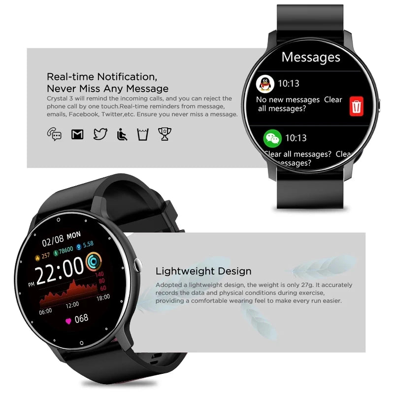 LIGE 2026 Smart Watch for Men & Women – Fitness Tracker with Heart Rate Monitor, Waterproof Sports Watch, Bluetooth Call & Activity Tracker for Android & iOS