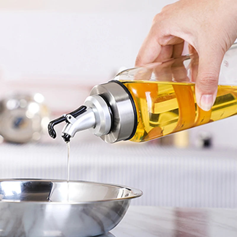 Glass Oil & Vinegar Dispenser Bottles – Leak-Proof Pourers for Cooking Oil, Sauce & Seasoning (Multiple Sizes)
