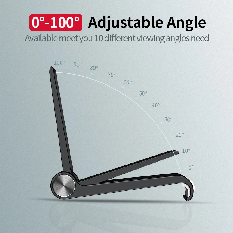 Portable Adjustable Phone Holder Stand for Desk – Foldable Tablet Mount with 0-100° Angle, Anti-Slip Silicone for iPhone 14/13/12 & All Smartphones