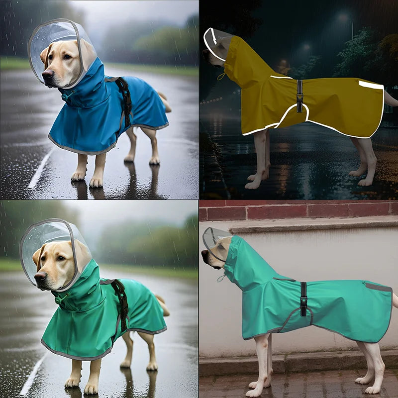 StormShield Pro™ Reflective Waterproof Dog Raincoat - Hooded Windproof Jacket for Medium & Large Dogs