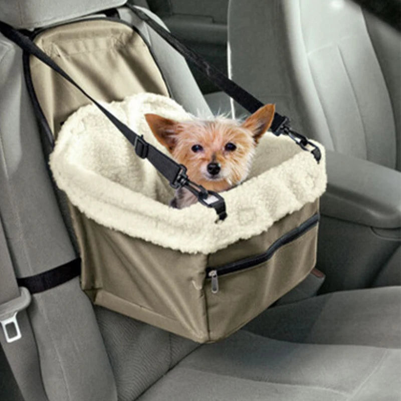 Portable Foldable Pet Car Seat & Travel Carrier for Small Dogs & Cats