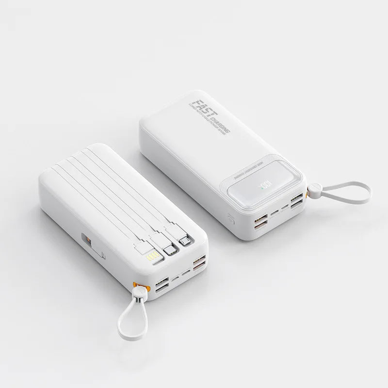 120W Super Fast Charging Power Bank 30000mAh 50000mAh – Portable Slim PD 120W Powerbank with Built-in Cables