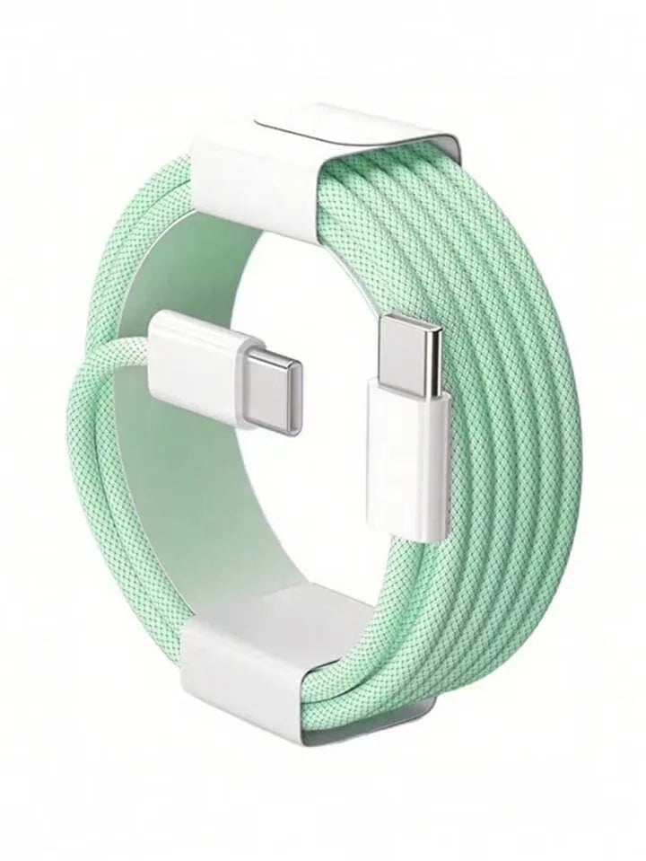 Fast Charging USB-C to USB-C Nylon Braided Cable for iPhone 17/16/15 – 3.3ft / 6.6ft / 10ft Durable Data Cord, PD Compatible