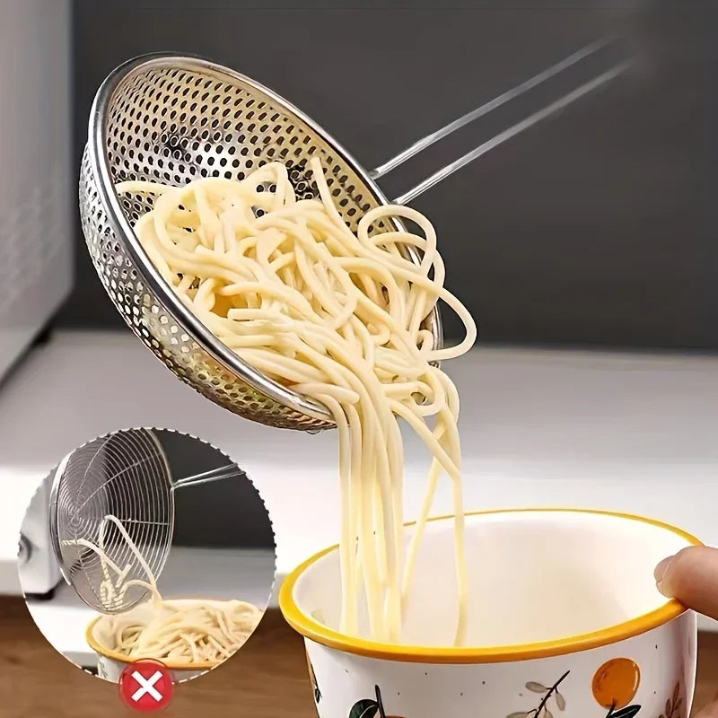 Stainless Steel Fine Mesh Skimmer with Wooden Handle