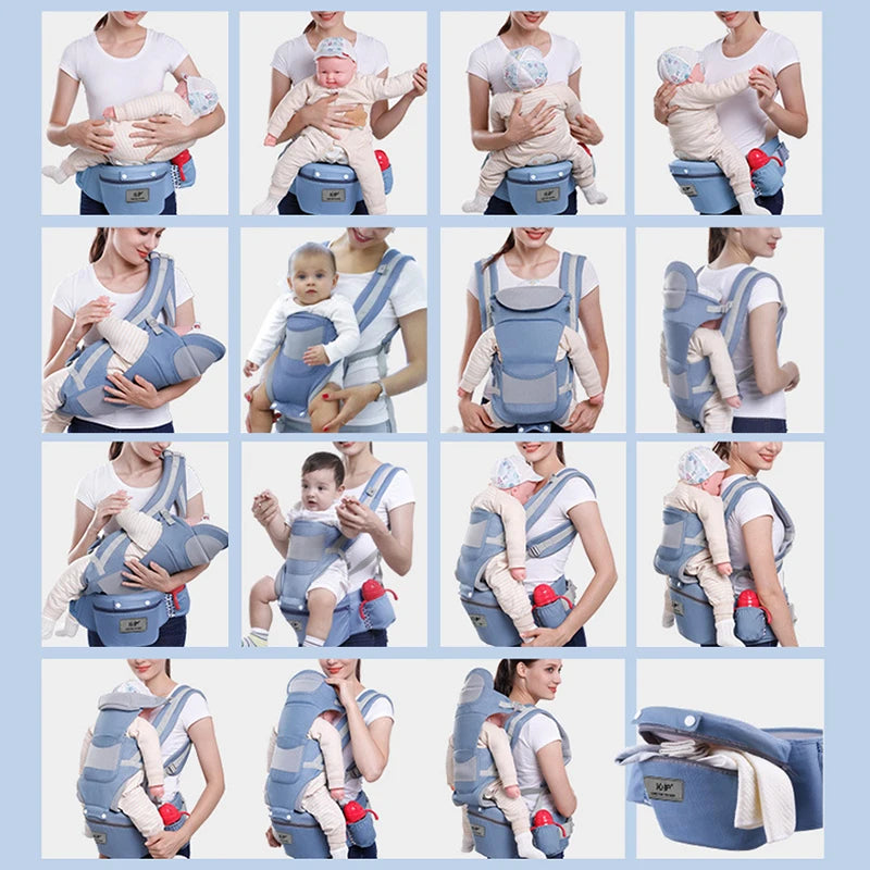 Ergonomic Baby Carrier with Hip Seat – 6-in-1 Front & Back Carrier