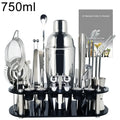 Premium Stainless Steel Cocktail Shaker Set with Bamboo Stand – 13 or 22 Piece Bartender Kit