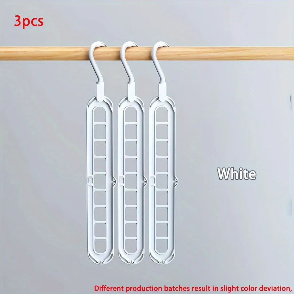 3-Pack 9-Hole Space Saving Hangers