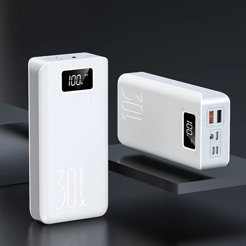 30000mAh Power Bank with Digital Display – Fast Charging Portable Charger, High Capacity Slim Powerbank for Mobile Phones