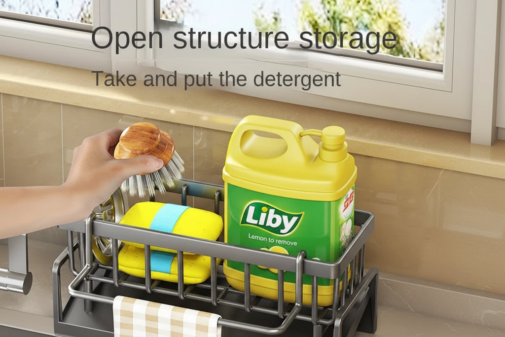 Self-Draining Kitchen Sink Organizer