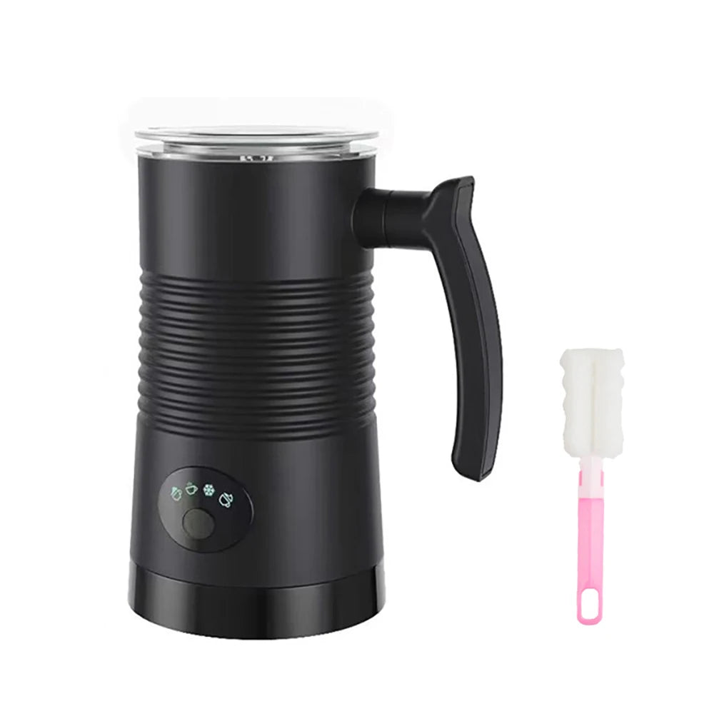 4-in-1 Electric Milk Frother – Automatic Hot & Cold Foam Maker for Coffee, Cappuccino, Latte & More | Rotary Whisk Milk Steamer