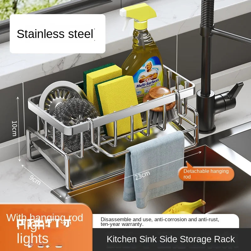 Kitchen Sink Caddy – Sponge Holder & Drain Rack