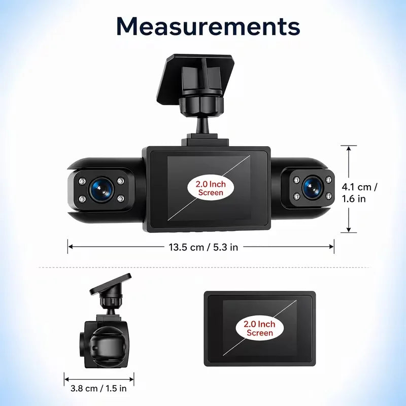 1080P FHD Multi-Camera Dash Cam with Night Vision, Parking Monitor & G-Sensor