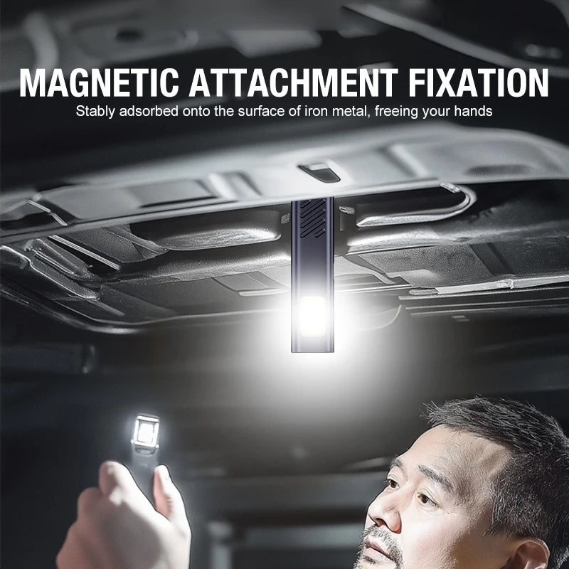 Multi-Functional EDC Flashlight – Magnetic Portable Work Light with Warning Flasher, Strong Beam & Clip for Outdoor, Emergency & Maintenance
