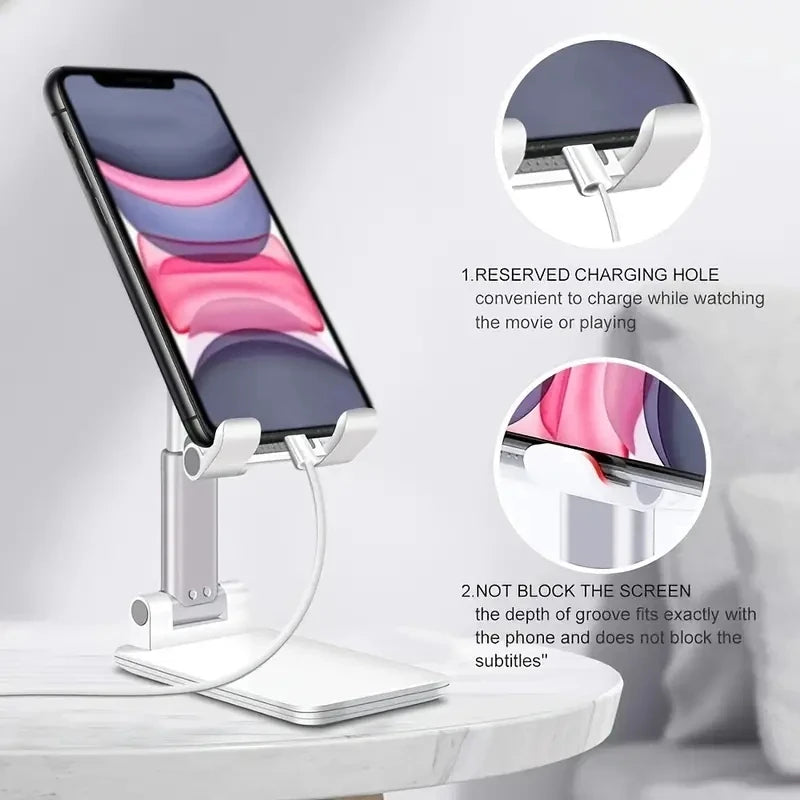 Adjustable Foldable Phone & Tablet Stand – Universal Desktop Holder for iPhone, Android & iPad