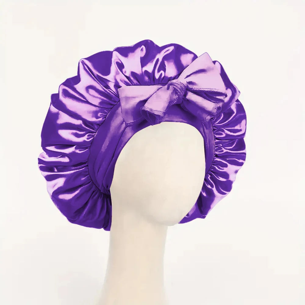 Satin Bonnet with Adjustable Tie Band – Silk-Like Sleeping Hair Bonnet for Women & Men, Nighttime Hair Protection Cap (16 Colors)