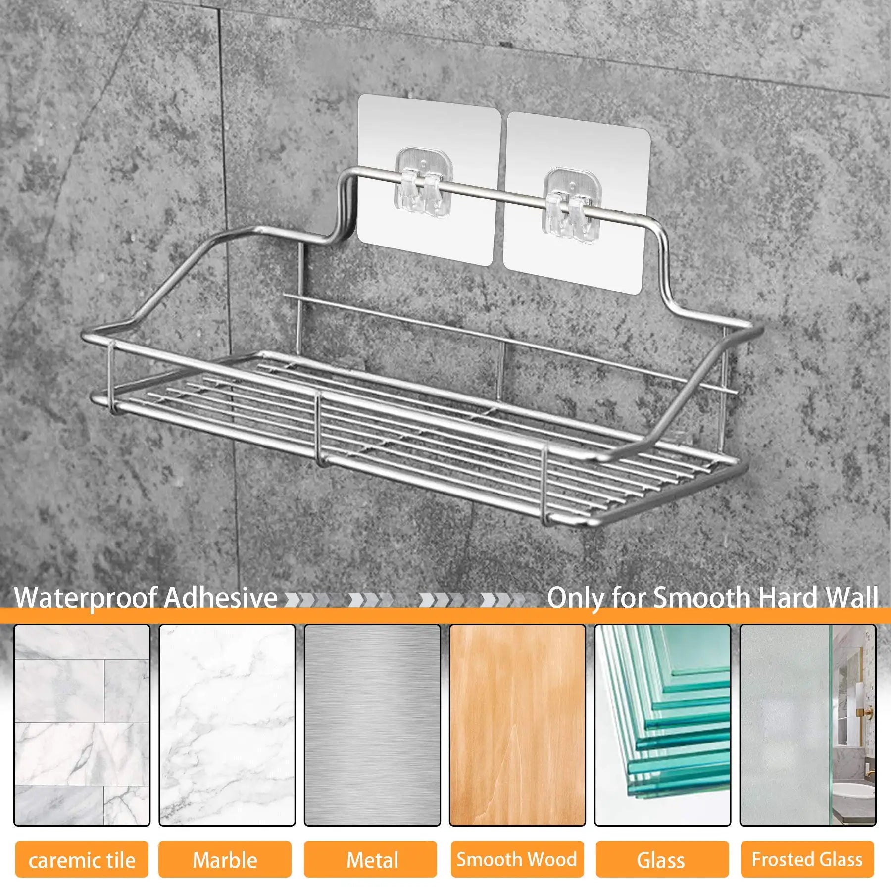 Heavy-Duty Shower Caddy Adhesive Hooks
