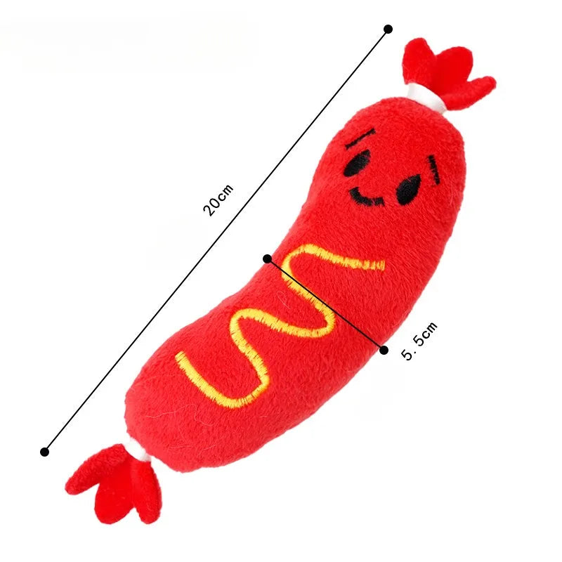 CloudRest™ Squeaky Hot Dog Plush Dog Toy
