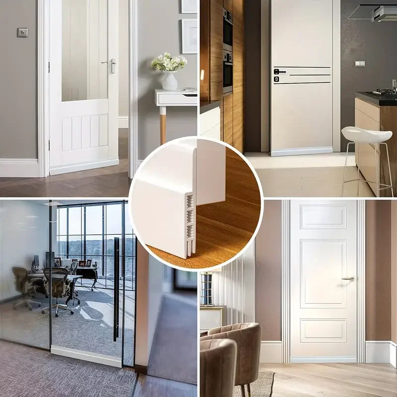 Silicone Door Draft Stopper Under Door Seal - Strong Adhesive Weather Stripping Noise & Draft Blocker