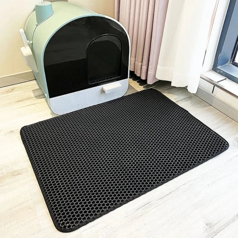 Double-Layer Cat Litter Mat - Waterproof, Non-Slip, Sand-Trapping Pet Mat for Litter Box (Washable)