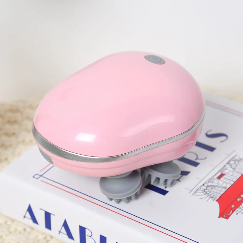 Luxury Electric Scalp Massager with Red Light Therapy – Adjustable Speed Deep Kneading Head Massager with Soft Silicone & USB Rechargeable Design