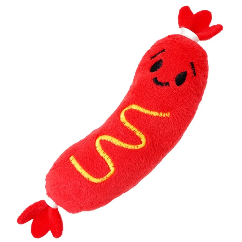 CloudRest™ Squeaky Hot Dog Plush Dog Toy