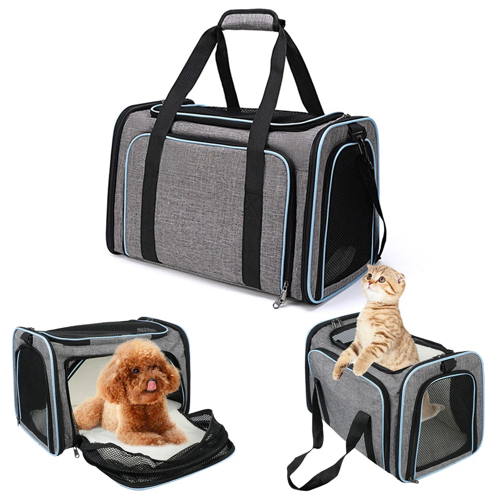 Premium Expandable Pet Travel Carrier – Soft-Sided Airline Approved Carrier for Cats & Small Dogs
