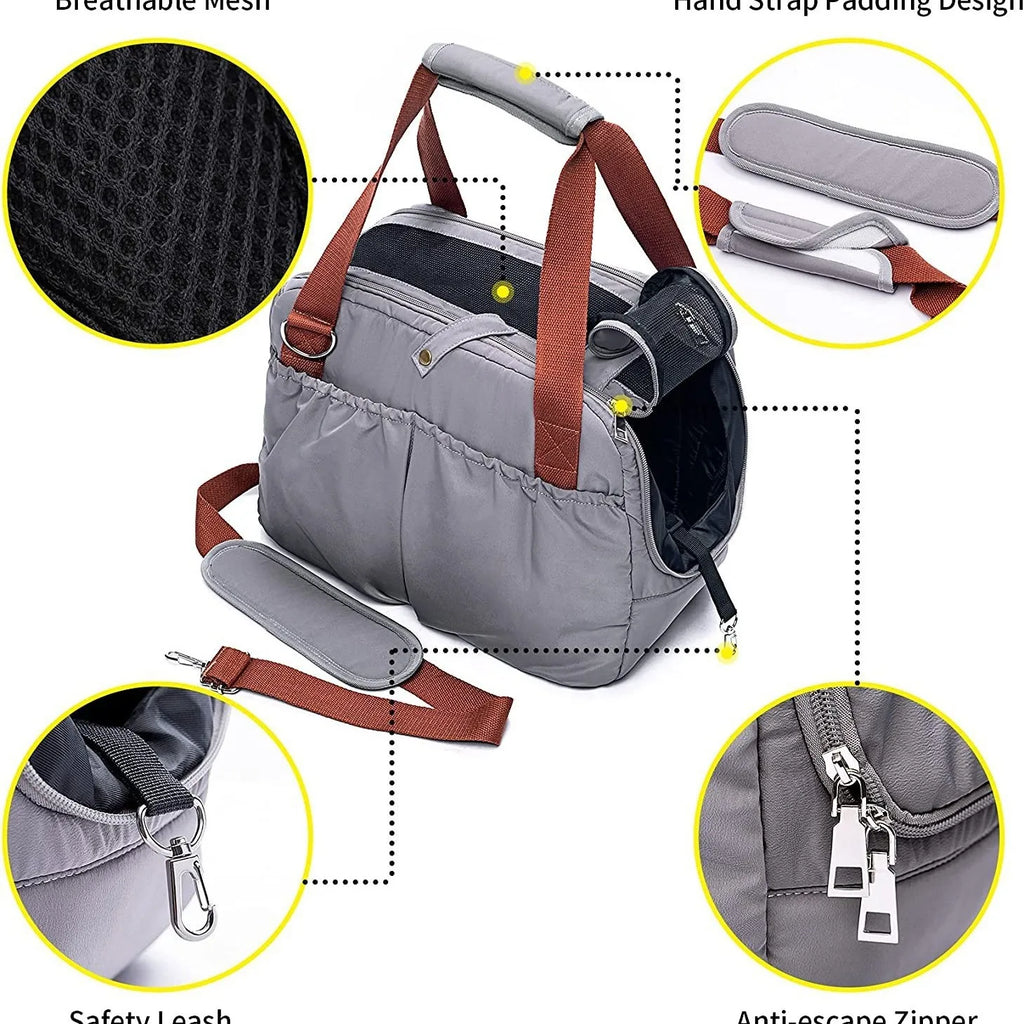 Portable 3-in-1 Pet Travel Carrier & Car Seat – Soft-Sided Portable Dog & Cat Travel Bag