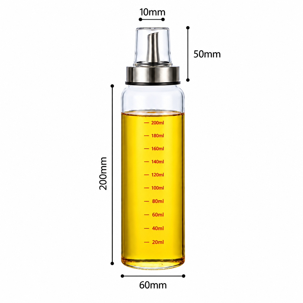 Glass Oil & Vinegar Dispenser Bottles – Leak-Proof Pourers for Cooking Oil, Sauce & Seasoning (Multiple Sizes)