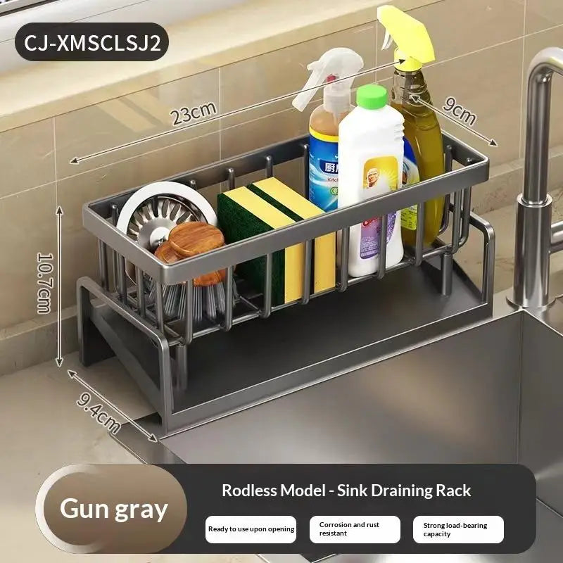 Sink Caddy Organizer with Sponge Holder & Towel Bar