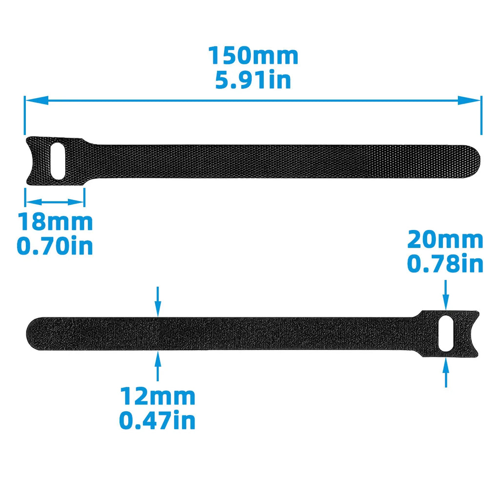 Premium Reusable Hook & Loop Cable Management Straps – Adjustable Cord Organizer Ties for Home, Office, Travel & Electronics (5, 10, 15 or 20 Pack)