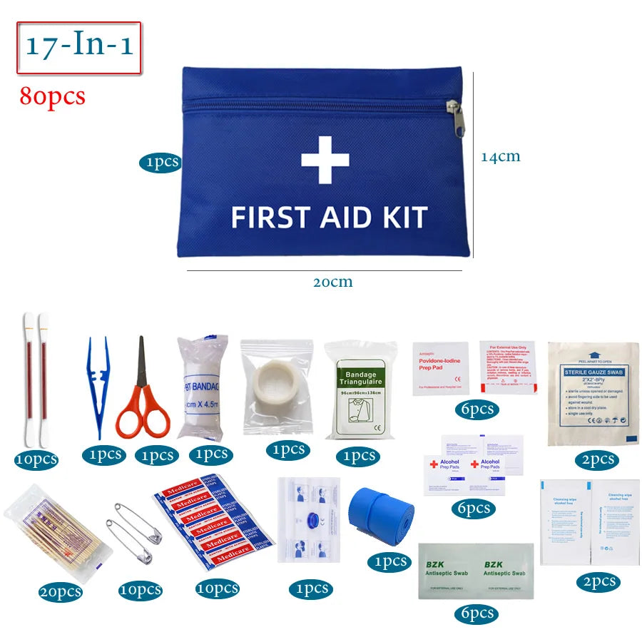 50-Piece Emergency First Aid Kit – Compact Medical Kit for Home, Car, Travel, Camping & Outdoor Safety