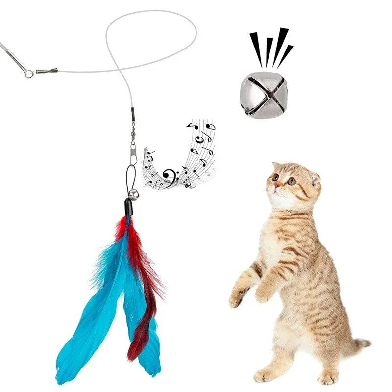 11-Pack Colorful Cat Feather Toy Refills – Replacement Heads for Interactive Wand Teasers