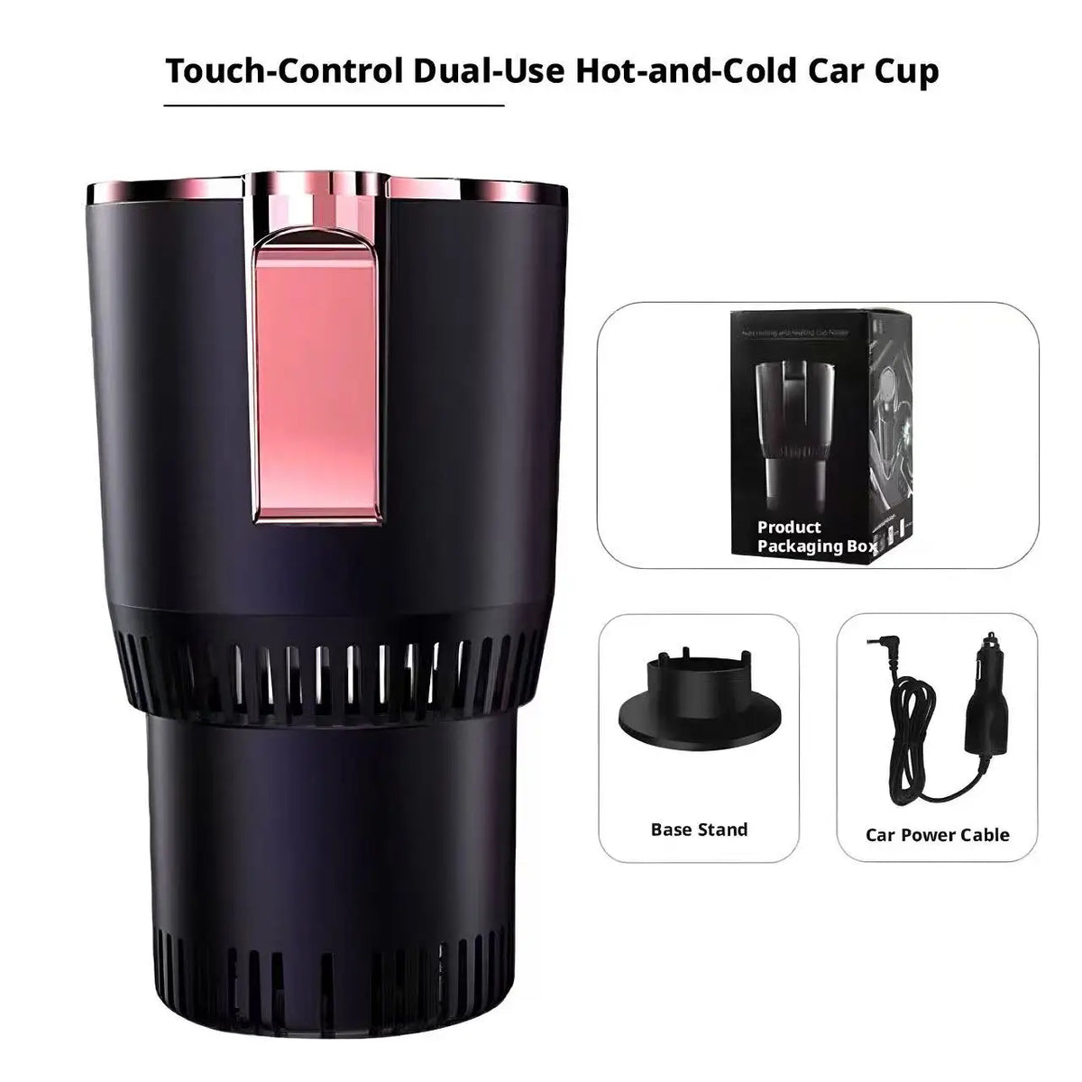Car Smart Hot & Cold Cup Holder – Electric Beverage Warmer & Cooler for Travel, Coffee, Soda & Drinks | Auto 12V Plug-in