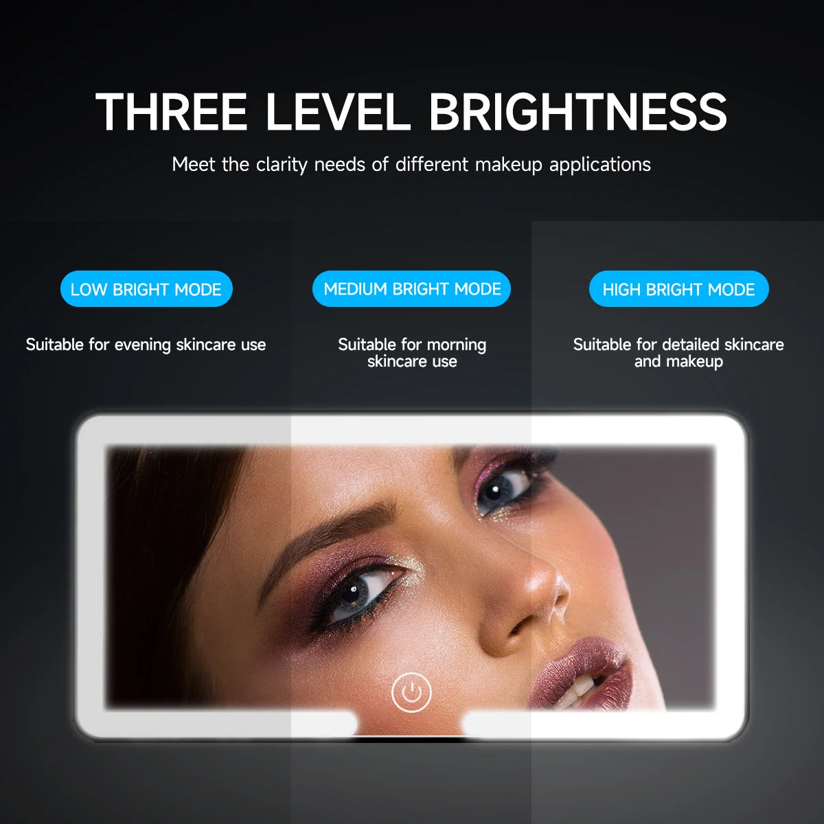 LED Car Makeup Mirror – Sunshade Hanging Vanity Mirror with Touch Dimmable Lights, USB Rechargeable, Ultra-Thin Portable HD Mirror for Travel & Daily Use