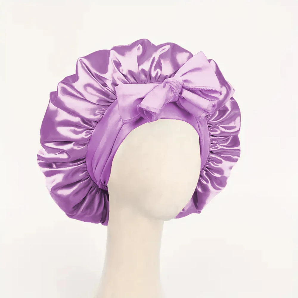 Satin Bonnet with Adjustable Tie Band – Silk-Like Sleeping Hair Bonnet for Women & Men, Nighttime Hair Protection Cap (16 Colors)