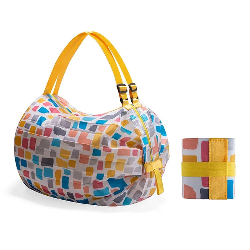 Foldable Large Travel Storage Tote Handbag with Handle