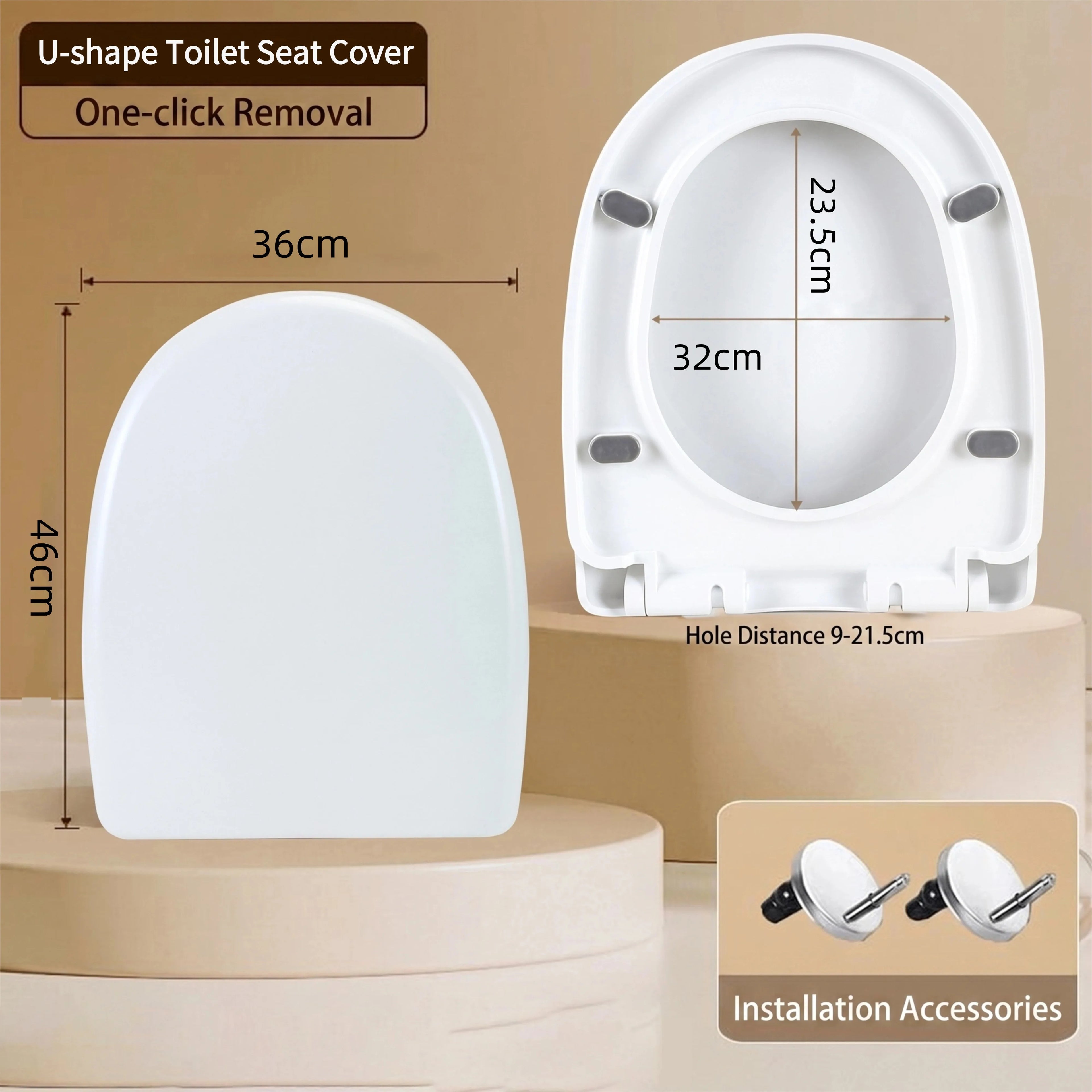 Slow Close U-Shaped Toilet Seat - Quiet Soft Close Lid, Durable & Universal Fit