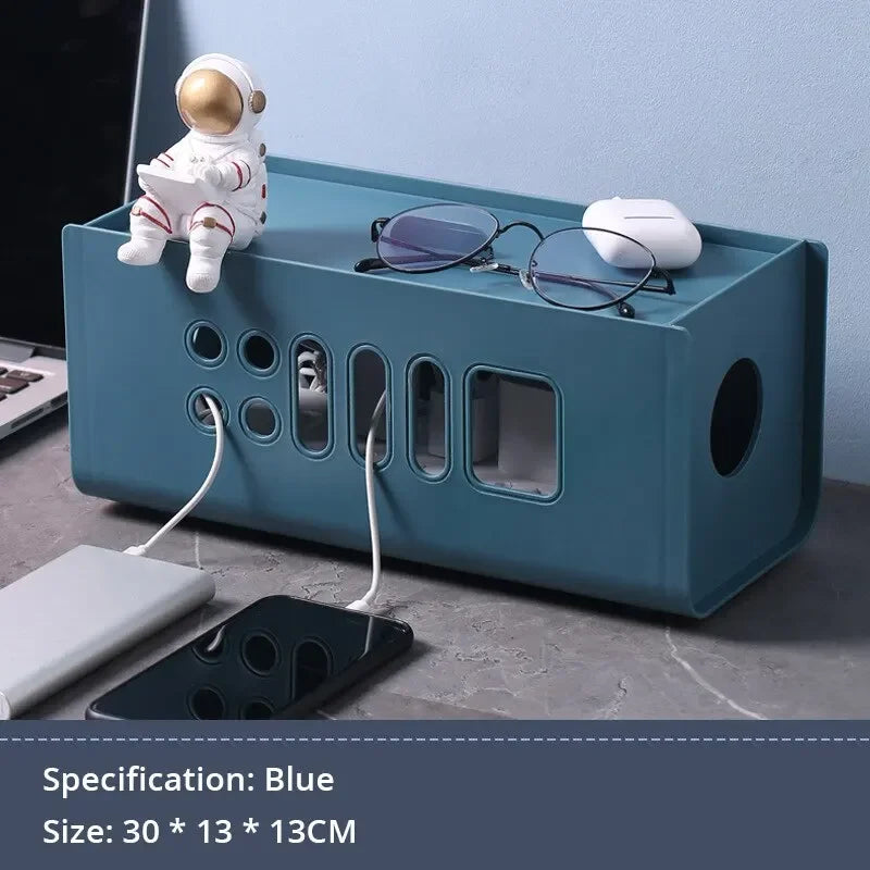 Multifunctional Cable Management Box - Wire Organizer & Power Strip Storage Case for Home & Office