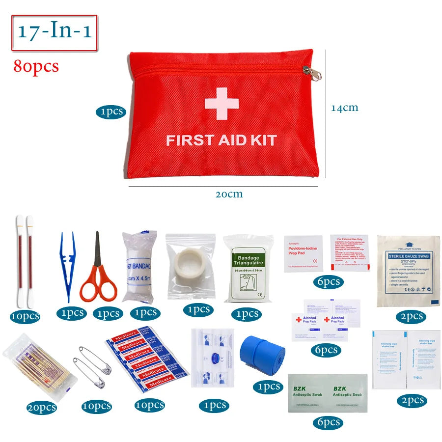 50-Piece Emergency First Aid Kit – Compact Medical Kit for Home, Car, Travel, Camping & Outdoor Safety