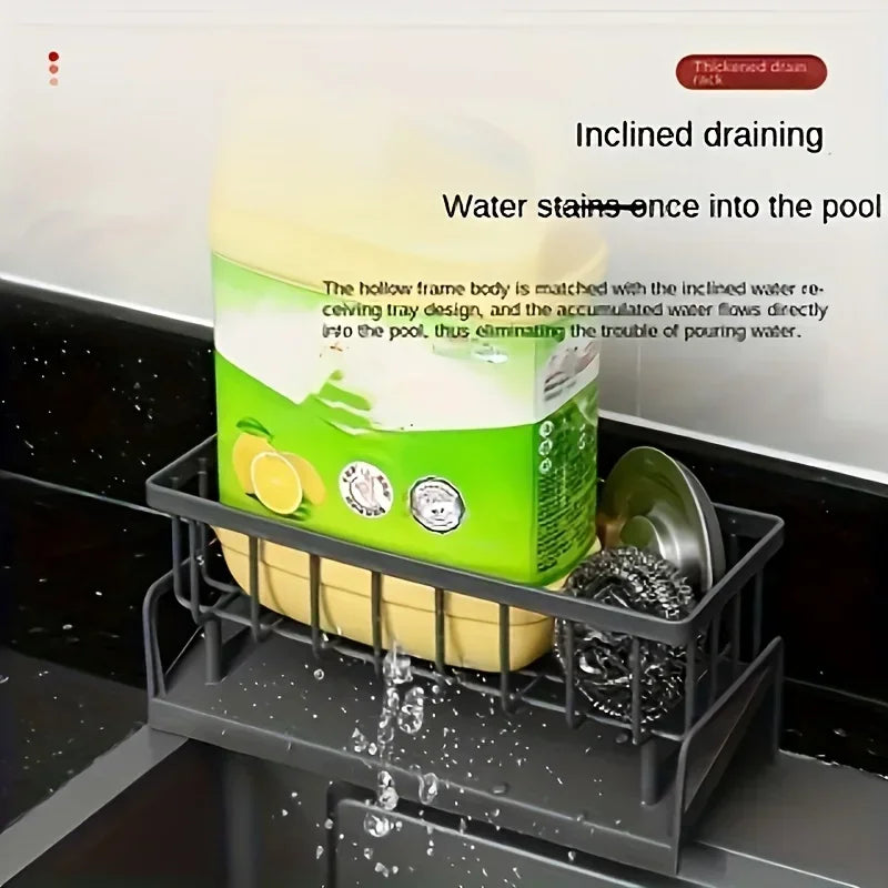 Drill-Free Sink Organizer | Sponge & Soap Holder Rack
