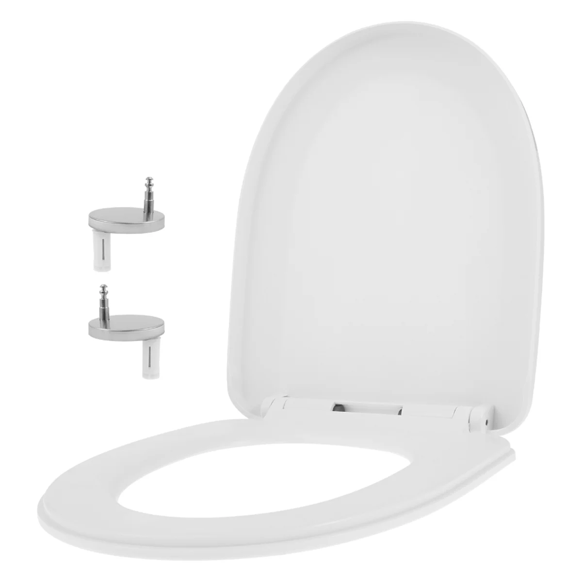 UV-Shaped Slow Close Toilet Seat – Quiet Durable White PP Seat with Quick Release for Adults & Children