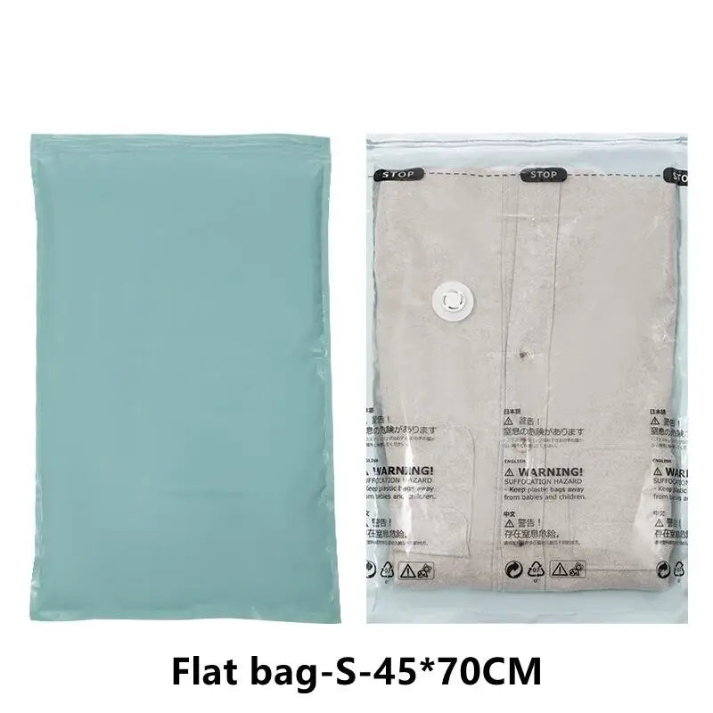 No-Pump Vacuum Storage Bags – Compression Bags for Clothes, Blankets & Bedding, Space-Saving Travel & Home Organization