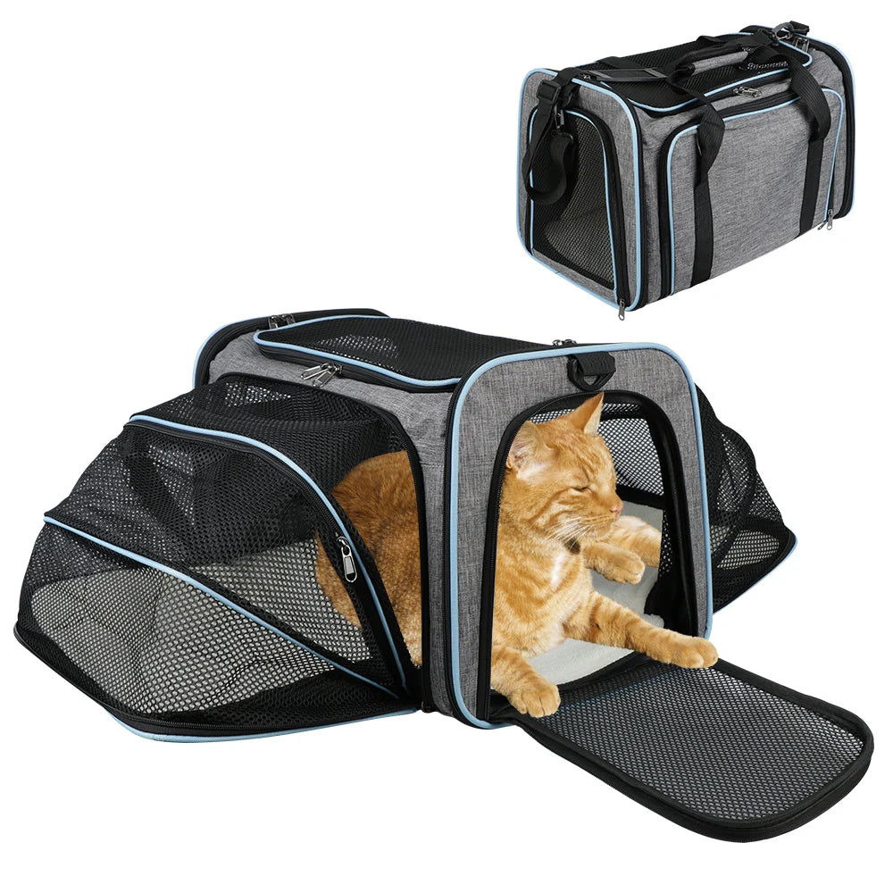 Premium Expandable Pet Travel Carrier – Soft-Sided Airline Approved Carrier for Cats & Small Dogs
