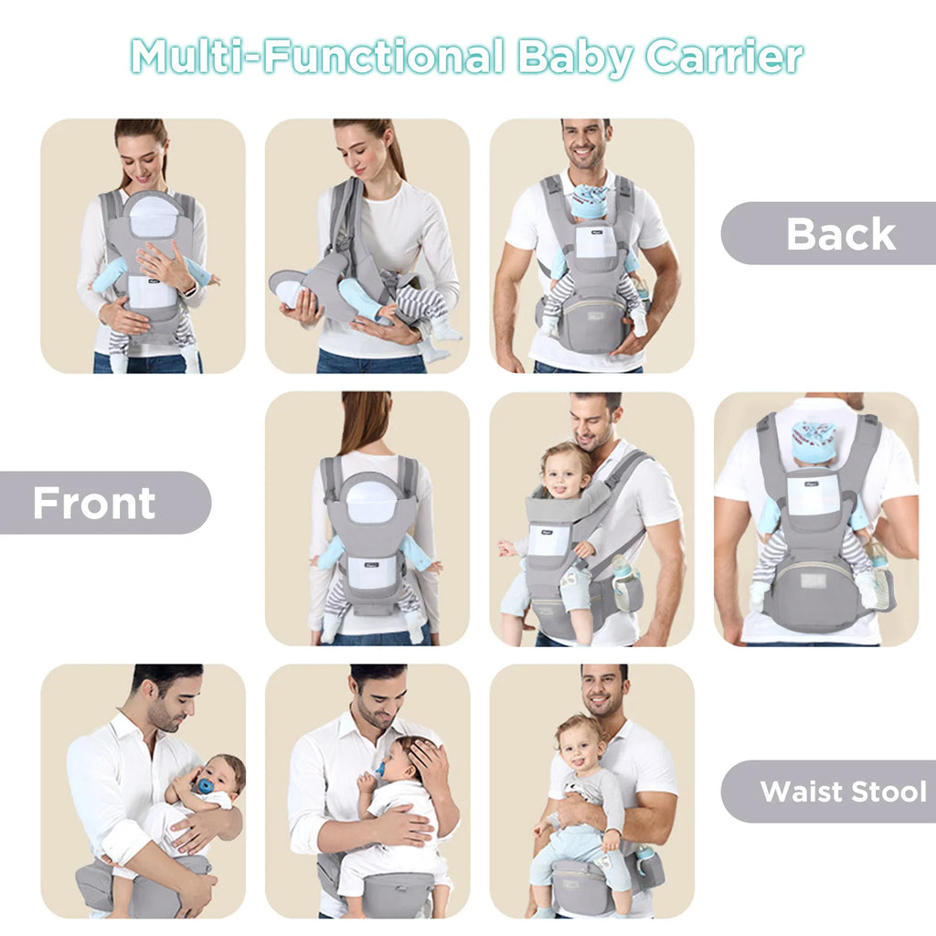 Ergonomic Baby Carrier with Hip Seat – Front Facing & Travel Backpack (0-2 Years)