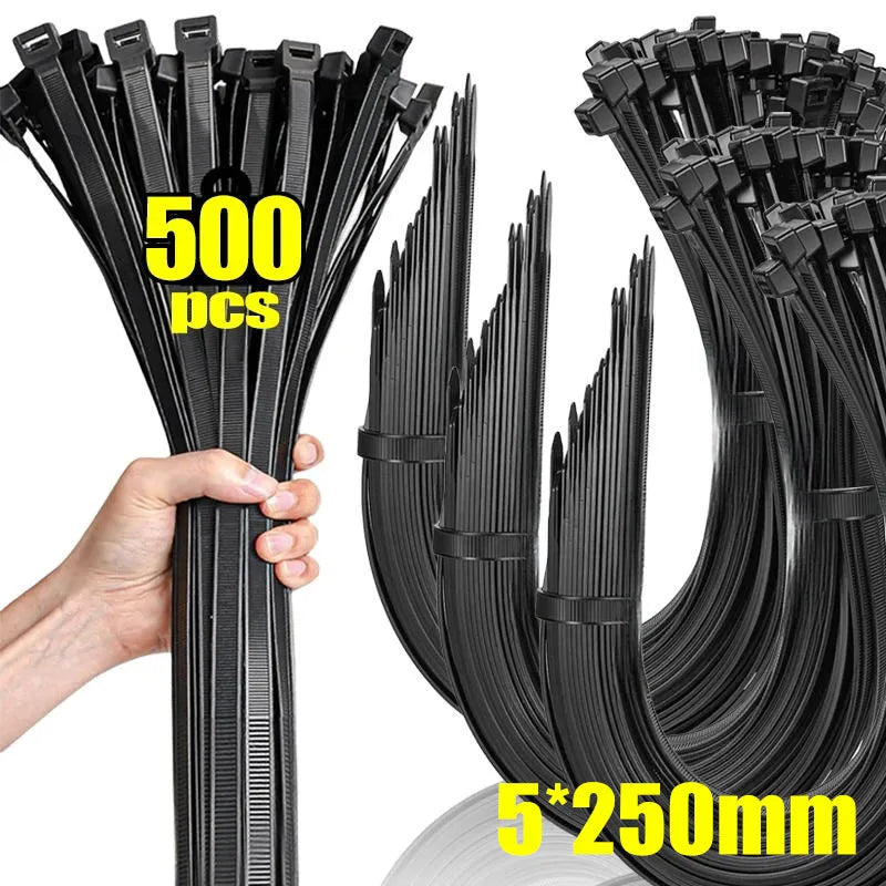 Wholesale Plastic Nylon Cable Ties Self-locking Cord Straps Adjustable Cables Fastening Loop Home Office Wire Zip Tie